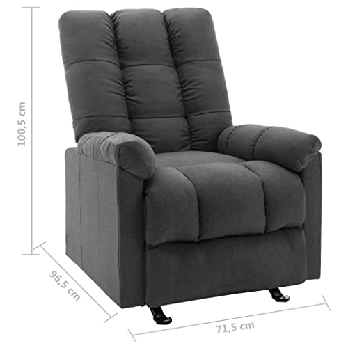 vidaXL Silla Reclinable Shiatsu TV Respaldo Ajustable Reposapiés Sillón Asiento Salón Oficina Mueble Elevable Ergonómico de Tela Gris Oscuro