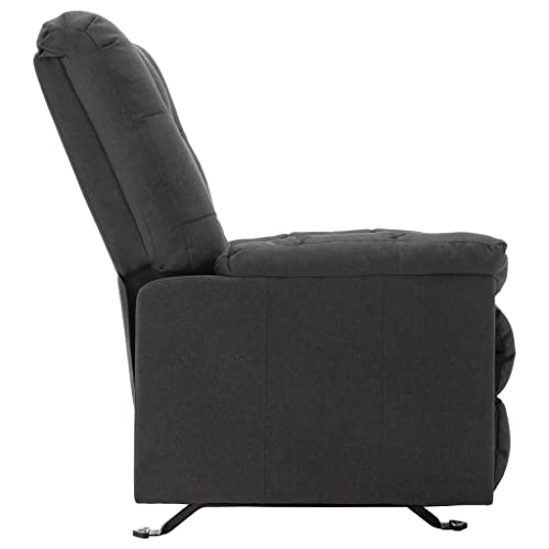 vidaXL Silla Reclinable Shiatsu TV Respaldo Ajustable Reposapiés Sillón Asiento Salón Oficina Mueble Elevable Ergonómico de Tela Gris Oscuro