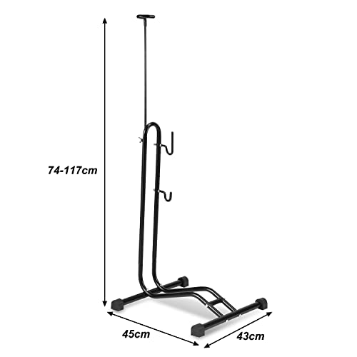 Vigevee Soporte de bicicleta para suelo, 3 funciones para colgar o ajustar horizontal y verticalmente, de 20 a 29 pulgadas. Adecuado para rueda delantera o trasera, soporte seguro