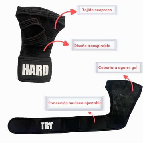 VIKZON Guantes Gimnasio Hombre y Mujer - Crossfit - Fitness - CALISTENIA - Agarre Gel - Neopreno (L)