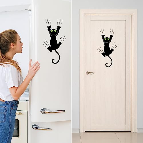 Vinilo Adhesivo Pared Gatos Negro 2 Piezas Pegatina De Pared De Silueta De Gato Negro Pegatinas Gato Vinilo Adhesivo Pared Niños Habitación Decoración Pared Puertas Ventanas 26 x 17 cm