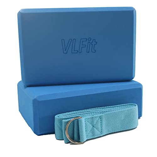 VLFit de 2 bloques de yoga y 1 Correa para Yoga,Bloque De Espuma Eva De Alta Densidad Yoga Block Pilates Accesorios Yoga para Pilates Y Ejercicios De Yoga