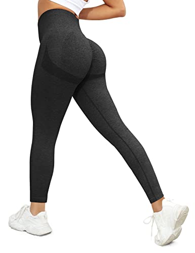 Voqeen Leggings Mujer Leggins Deportivos Push Up Cintura Alta Mallas Deporte Fitness Pantalones de Yoga Elásticos Mayas Deportivas Control de Barriga para Running Training Pilates (Negro,S)