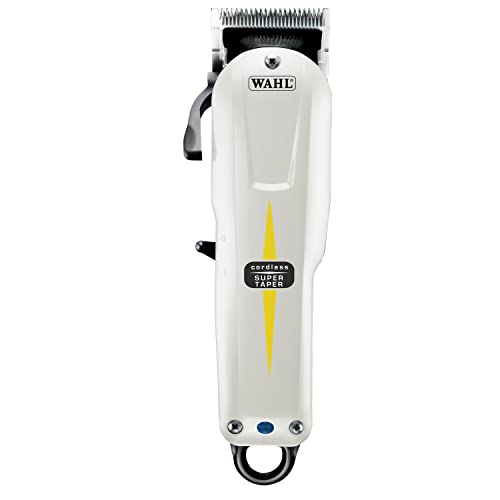 Wahl Cordless Super Taper - Cortapelos Profesional de Red - Máquina de Cortar Pelo para Eliminar Volumen y Perfilar, Negro/Blanco