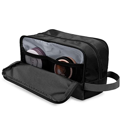 WANDF Neceser Viaje Bolsa de Aseo Impermeable Organizador de Maquillaje Kit Dopp para Hombre Mujer(A - Negro)