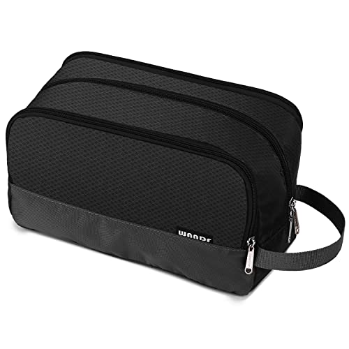 WANDF Neceser Viaje Bolsa de Aseo Impermeable Organizador de Maquillaje Kit Dopp para Hombre Mujer(A - Negro)