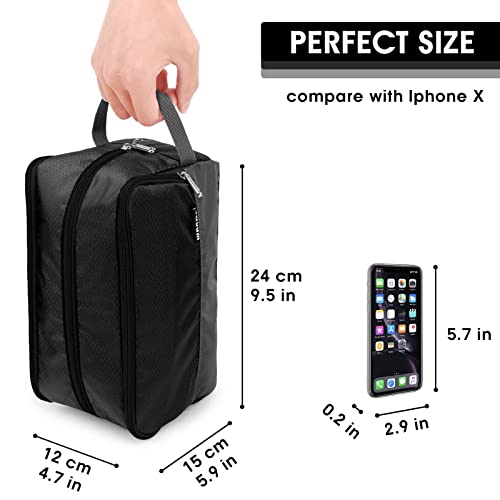 WANDF Neceser Viaje Bolsa de Aseo Impermeable Organizador de Maquillaje Kit Dopp para Hombre Mujer(A - Negro)