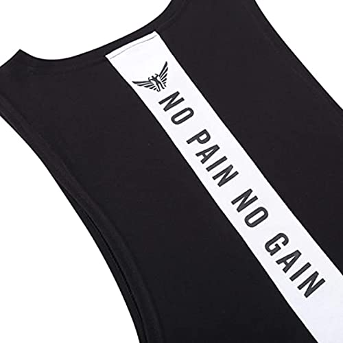 WAZZAP NO Pain NO Gain Camiseta de Tirantes Hombre Sin Mangas de Algodón Deportiva Tank Top Gimnasio Fitness T-Shirts