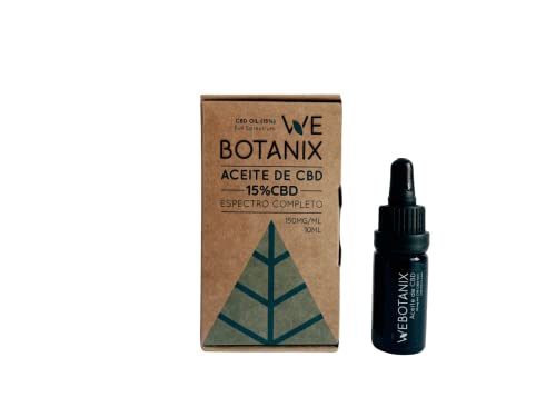 WeBotanix | Aceite CBD 15% | CBD Oil | Aceite de CBD | Aceite CBD Puro Medicinal | CBD Full Spectrum | Aceite de Cáñamo | Gotas CBD | Essential CBD Extract | 100% Natural | Uso Tópico | 10 ml.