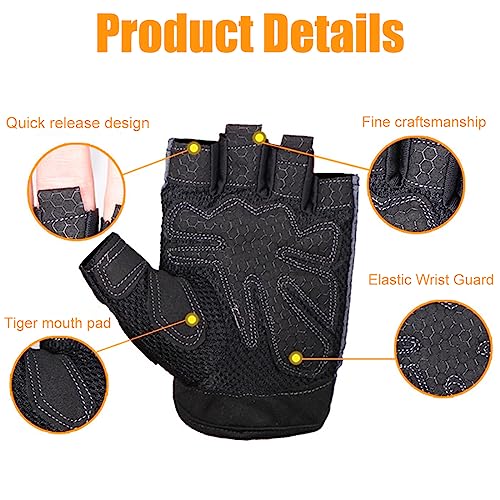 WeddHuis 1 Par Guantes de Fitness Guantes Gimnasio, para Entrenamiento Cruzado, Levantamiento de Pesas, Fitness, Kettlebells, Guantes de Entrenamiento Hombres Mujeres