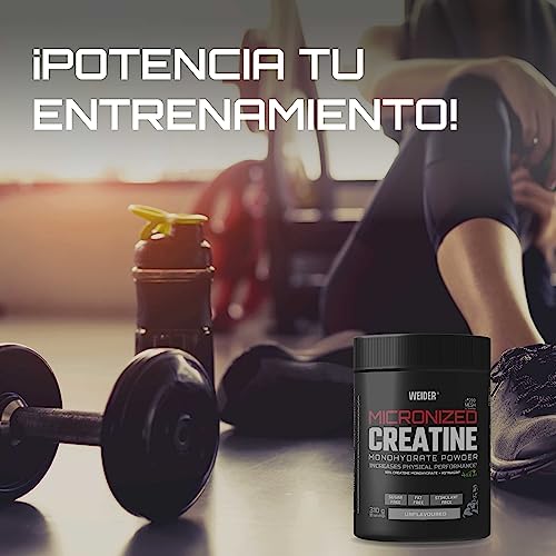 Weider Micronized Creatine Monohydrate Powder (310g) Sabor Neutro. 99% Monohidrato de Creatina 200 Mesh con AstraGin, Sin Azúcar, Sin Grasa, Sin Estimulante, Vegano, Aumento del Rendimiento Físico