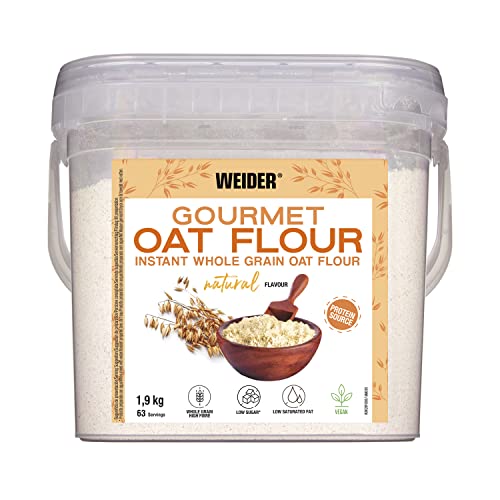 Weider Oat Gourmet. Harina de Avena Integral. Fuente de proteína con bajo contenido en azúcares. Sabor Neutro (1,9 kg)