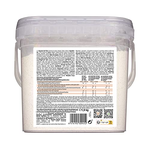 Weider Oat Gourmet. Harina de Avena Integral. Fuente de proteína con bajo contenido en azúcares. Sabor Neutro (1,9 kg)