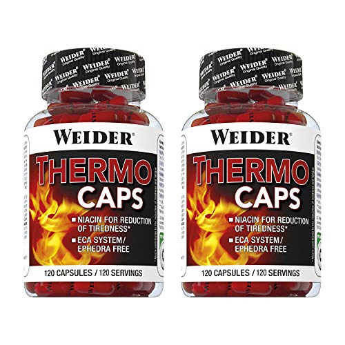 Weider Pack Duo Thermocaps (2 botes de 120) 240 cápsulas. Quemador de grasa potente para adelgarzar