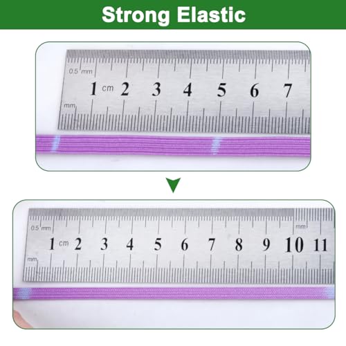 WHC 16 Piezas Cinta Elastica Costura Colores 6mm, Goma Elástica Plana Colores, Bandas Elásticas de Estiramiento Fuerte, Elásticos para Coser Tejer, Manualidades de Bricolaje