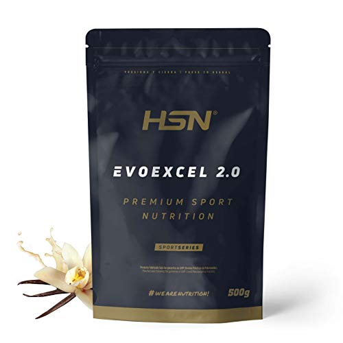 Whey Protein Isolate + Concentrate de HSN Evoexcel 2.0 | Sabor Vainilla 500 gr = 17 Tomas por Envase | Batido Proteínas Suero de Leche con DigeZyme® LactoSpore® y Calostro