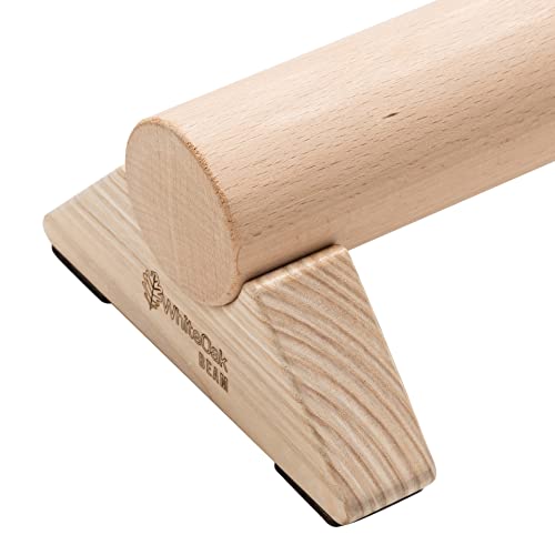 WhiteOak Balance Beam - Barra de equilibrio de 50 cm de madera para el hogar, barra de equilibrio