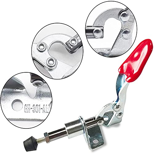 Widream 4 pcs Abrazadera Horizontal, Toggle Clamp Push Pull Toggle, Abrazaderas de Palanca de Liberación Rápida, para Operación de Máquinas, Carpintería, Soldadura (Fuerza de Cierre de 45 Kg)