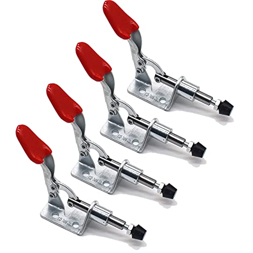 Widream 4 pcs Abrazadera Horizontal, Toggle Clamp Push Pull Toggle, Abrazaderas de Palanca de Liberación Rápida, para Operación de Máquinas, Carpintería, Soldadura (Fuerza de Cierre de 45 Kg)