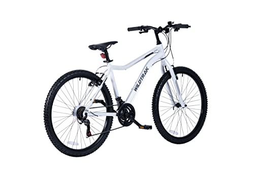 Wildtrak - Bicicleta de Montaña de Aleación, Adulto, 26 pulgadas, 18 Velocidades, Cambios Shimano - Blanca