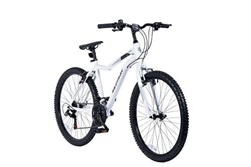 Wildtrak - Bicicleta de Montaña de Aleación, Adulto, 26 pulgadas, 18 Velocidades, Cambios Shimano - Blanca