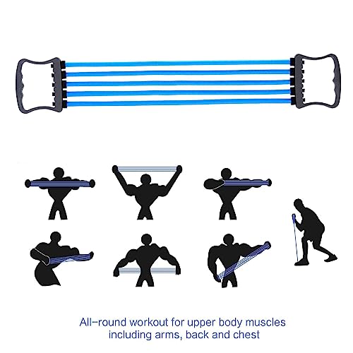 Wilsonzin Expansor de Pecho Ejercitador Pectorales Ajustable Dispositivo de Entrenamiento Fitness Expander para el Entrenamiento de los Músculos de los Hombros, el Pecho y También los Brazos