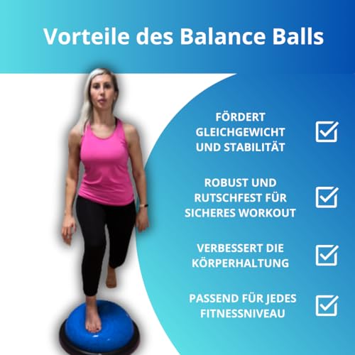 Winch Pelota de Equilibrio Bomba de Aire y Dos Cuerdas de tracción | Ideal para Ejercicios de coordinación| Fitness| Rehabilitación| Prevención de Lesiones| Equipamiento de Fitness para el hogar