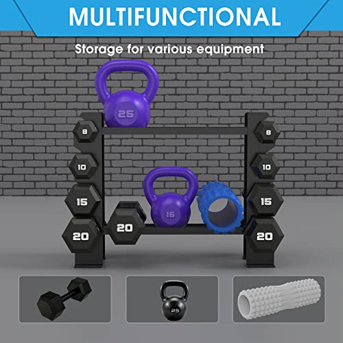 WINNOW - Mancuernas para rack de gimnasio en casa con mancuernas, soporte de peso multicapa