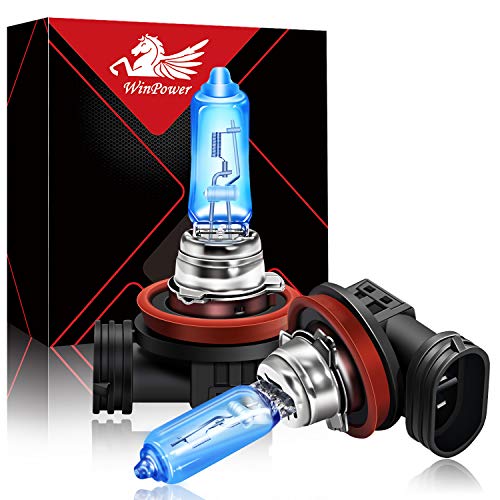 WinPower H9 12V 65W Bombilla Halógena Faros delanteros Luz alta 5000K Blanco cálido para coche/moto actualización de faros originales, Paquete doble