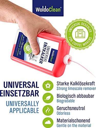 WoldoClean Descalcificador liquido universal 750ml - compatible con todas las cafeteras y cafeteras espresso