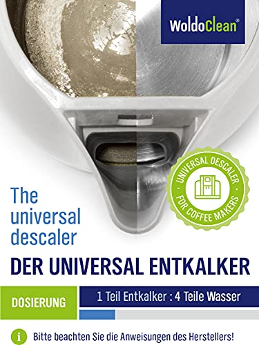 WoldoClean Descalcificador liquido universal 750ml - compatible con todas las cafeteras y cafeteras espresso