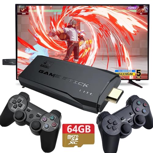 WOLFSIDE Consola Retro 14000 Juegos HDMI 4K 64GB Inalambrica, Game Stick, Maquina Arcade, Emulador Consola Retro Portatil, Videoconsolas MAME