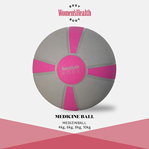 Women's Health BODY Wall-Ball - Balón Medicinal, Gris, Magenta.