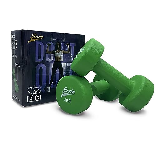 Wonduu Pesas y Mancuernas de Neopreno Premium, Kit 2 Mancuernas 4Kg para Gimnasio y Ejercicio en Casa, Mancuernas con Revestimiento de Neopreno, Fitness y Musculación