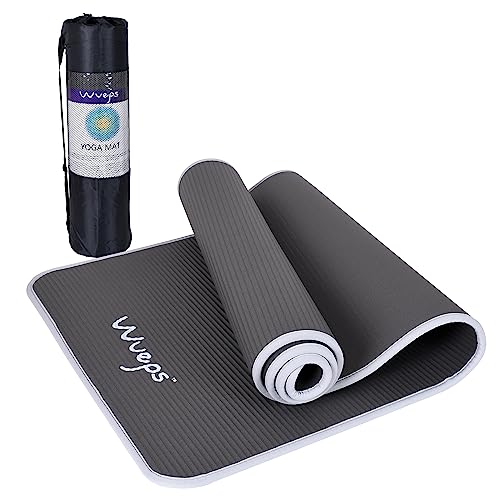 Wueps Esterilla Deporte, Yoga, Pilates, Ejercicios, incluye correa de hombro y bolsa de transporte, ideal para realizar deporte en casa, yoga mat 10mm, esterilla yoga, NBR ecologico