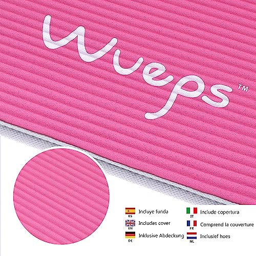 Wueps Esterilla Deporte, Yoga, Pilates, Ejercicios, incluye correa de hombro y bolsa de transporte, ideal para realizar deporte en casa, yoga mat 10mm, esterilla yoga, NBR ecologico