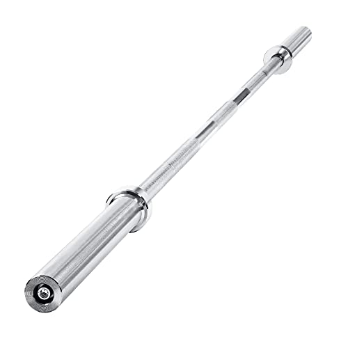 wuuhoo® Barbell Bar Herkules - barra de 220cm 50mm tamaño olímpico hasta 330 KG, barra de acero cromado con 15,5 KG de peso propio, mango moleteado 30mm - home fitness equipment