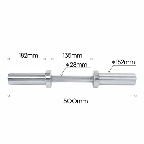 wuuhoo® Barra de mancuernas Wayne - Barra de mancuernas olímpica de 50mm hasta 160 KG, mancuerna con peso muerto de 6,5 KG, mancuerna de acero cromado con mango moleteado - Home Fitness Equipment