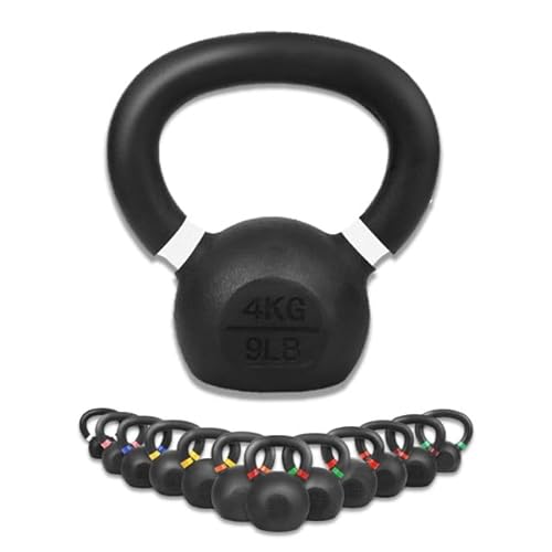 wuuhoo® Pesa Rusa Rocky Kettlebell 4kg - 28kg de Hierro Fundido Macizo con Recubrimiento de Polvo, Peso de Hierro Fundido, mancuerna de balanceo para su Entrenamiento de Fuerza -