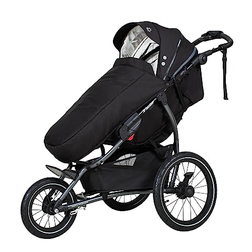 X-lander X-Run Jogger - Cochecito de paseo para correr de 3 ruedas grandes hasta 22 kg (Carbon Black)