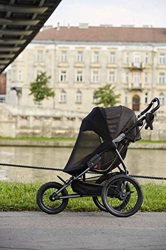 X-lander X-Run Jogger - Cochecito de paseo para correr de 3 ruedas grandes hasta 22 kg (Carbon Black)