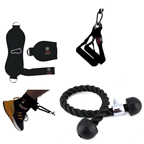 XAGOFIT Agarre para el Gimnasio | Anilla D de Alta Resistencia & Acero | Antideslizante | Agarres para Poleas, Máquinas de Cable y Remo | Accesorios para el Gym en Casa y Máquinas Fitness