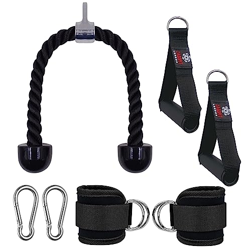 XAGOFIT Agarre para el Gimnasio | Anilla D de Alta Resistencia & Acero | Antideslizante | Agarres para Poleas, Máquinas de Cable y Remo | Accesorios para el Gym en Casa y Máquinas Fitness