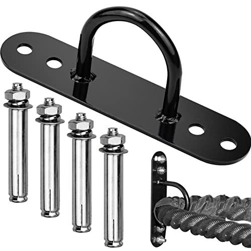 Xiumeso Anclaje de Suspensión, Soporte de Anclaje de Montaje en Techo de Pared Gancho Cuerda de Escalada Columpio Saco de Arena, Montajes de Pared de Entrenamiento, Con 4 Tornillos para Fitness, Yoga