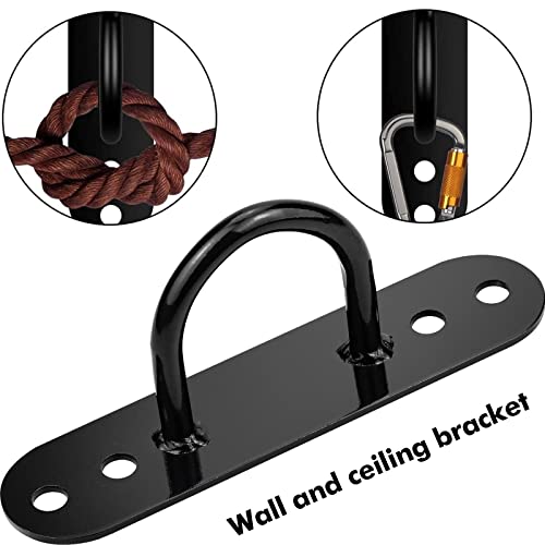 Xiumeso Anclaje de Suspensión, Soporte de Anclaje de Montaje en Techo de Pared Gancho Cuerda de Escalada Columpio Saco de Arena, Montajes de Pared de Entrenamiento, Con 4 Tornillos para Fitness, Yoga