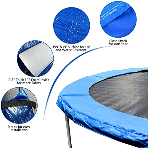 XIUWOUG Cubierta de Proteccion Borde Cama elástica y Trampolines, Cojín de protección Azul de PVC Cubierta para Cama elástica trampolín de 183/244/305/366/427 cm,244cm(8ft)