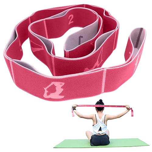 XPEX 1 Piezas Cinturón Elástico De Yoga,Banda Elástica Para Yoga,Pilates Accesorios, Bandas De Fitness,Correa Elástica,Banda De Gimnasia Altamente Elástica,Mejora De La Extensión De Yoga(9 Trabillas)