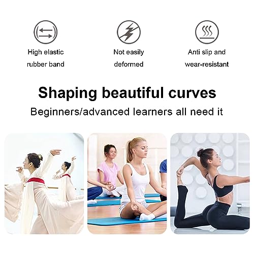 XPEX 1 Piezas Cinturón Elástico De Yoga,Banda Elástica Para Yoga,Pilates Accesorios, Bandas De Fitness,Correa Elástica,Banda De Gimnasia Altamente Elástica,Mejora De La Extensión De Yoga(9 Trabillas)