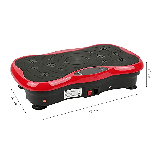 XUANYU Plataforma vibratoria Fitness Shaper con altavoz Bluetooth, pantalla LCD y bandas de entrenamiento (negro y rojo)