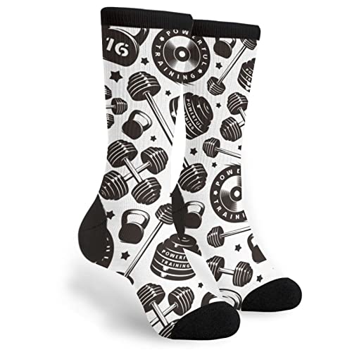 XVBCDFG Divertidos calcetines de pato divertidos calcetines de vestir casuales de media pantorrilla para mujeres y hombres, Levantamiento de pesas con mancuernas, Talla única